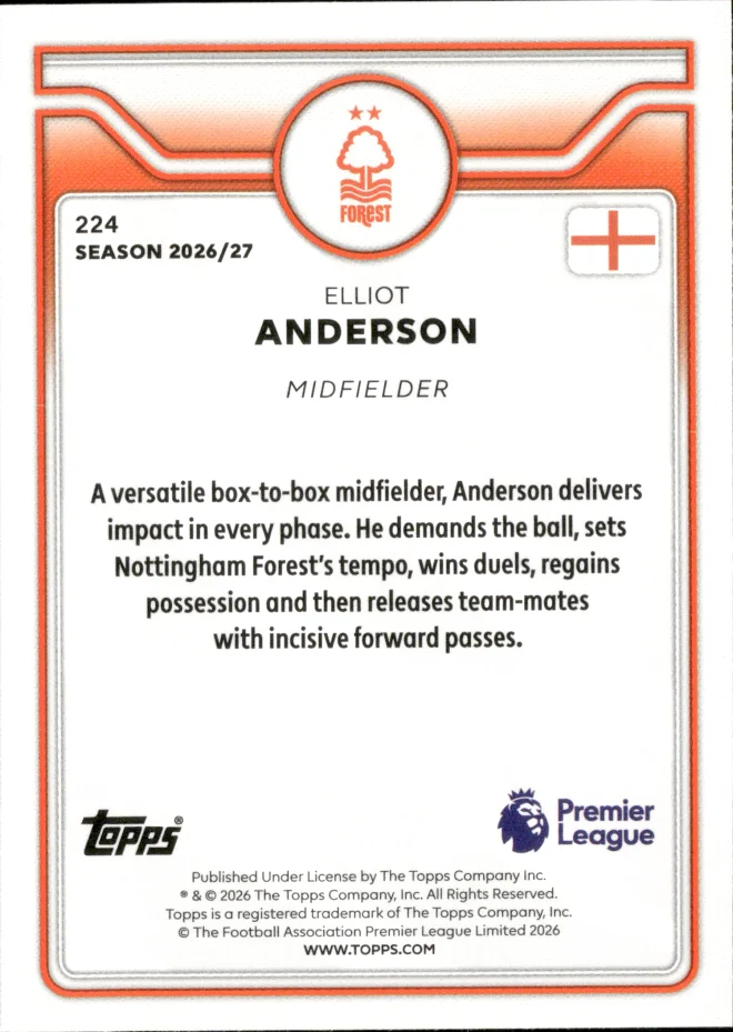Elliot Anderson card back