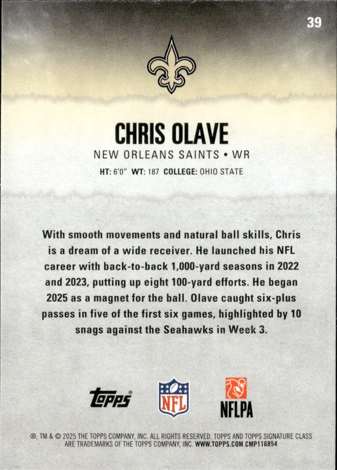 Chris Olave card back