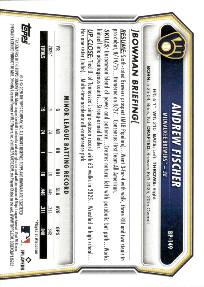 Andrew Fischer card back