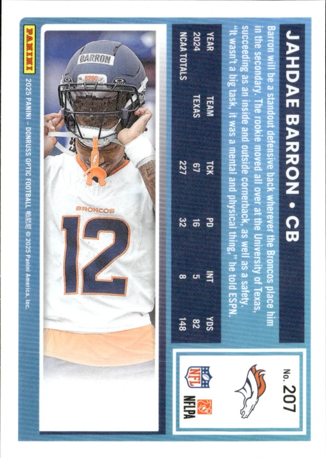 Jahdae Barron card back