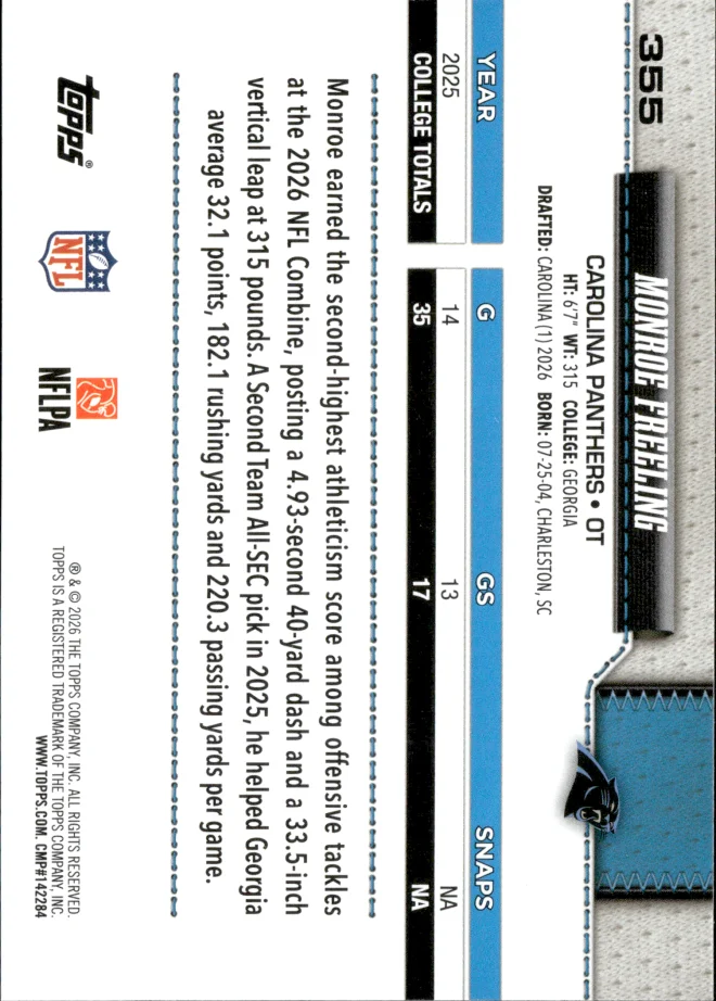 Monroe Freeling card back