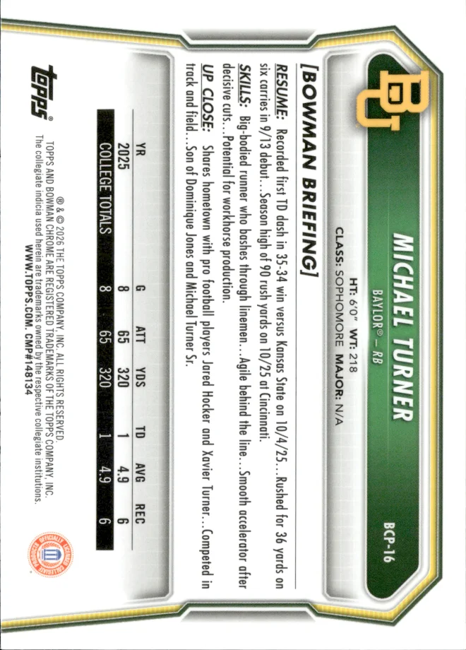 Michael Turner card back