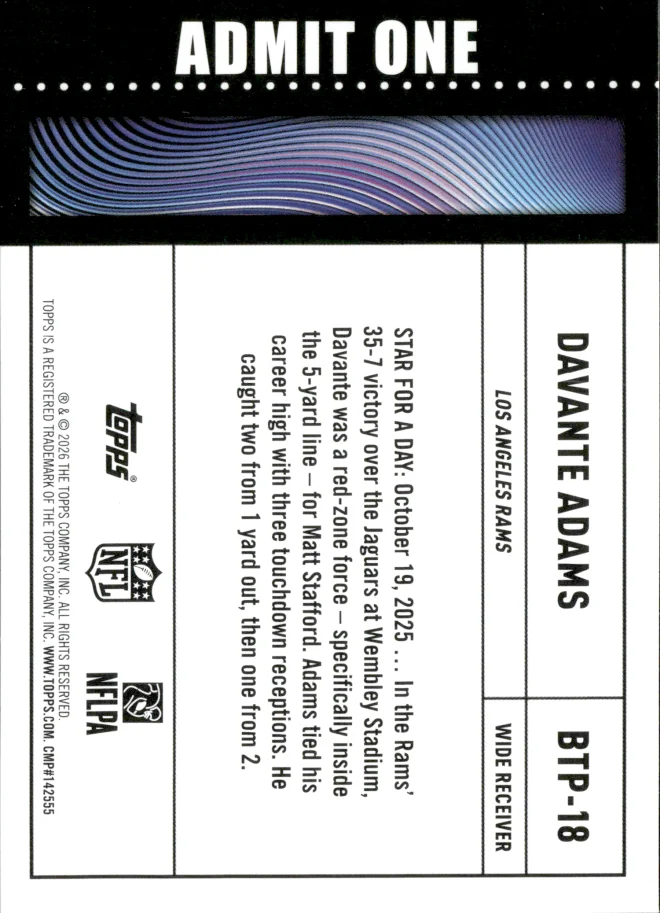 Davante Adams card back