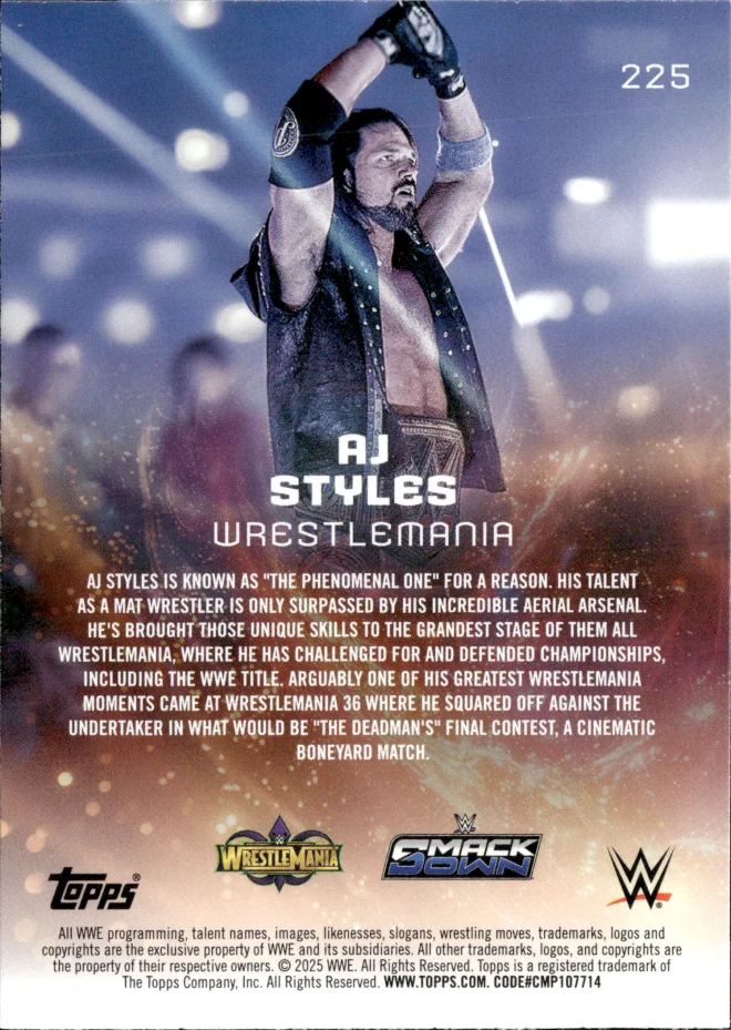 AJ Styles card back
