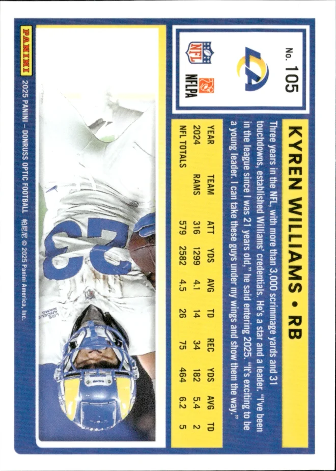 Kyren Williams card back