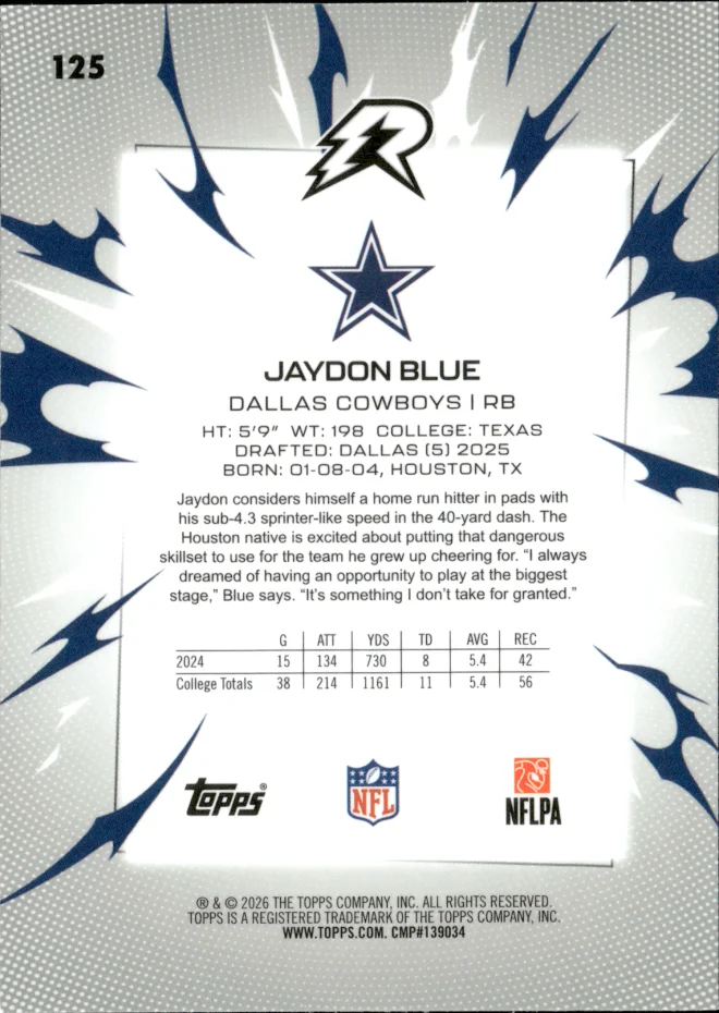 Jaydon Blue card back