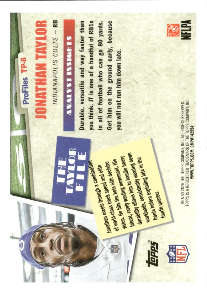 Jonathan Taylor card back