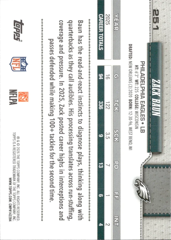 Zack Baun card back