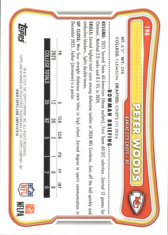 Peter Woods card back