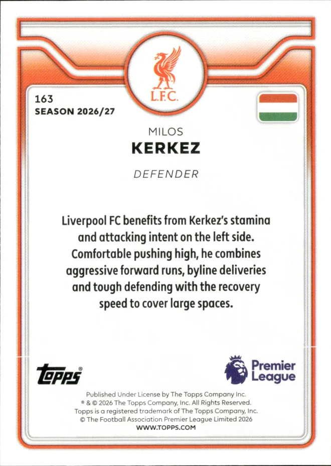 Milos Kerkez card back
