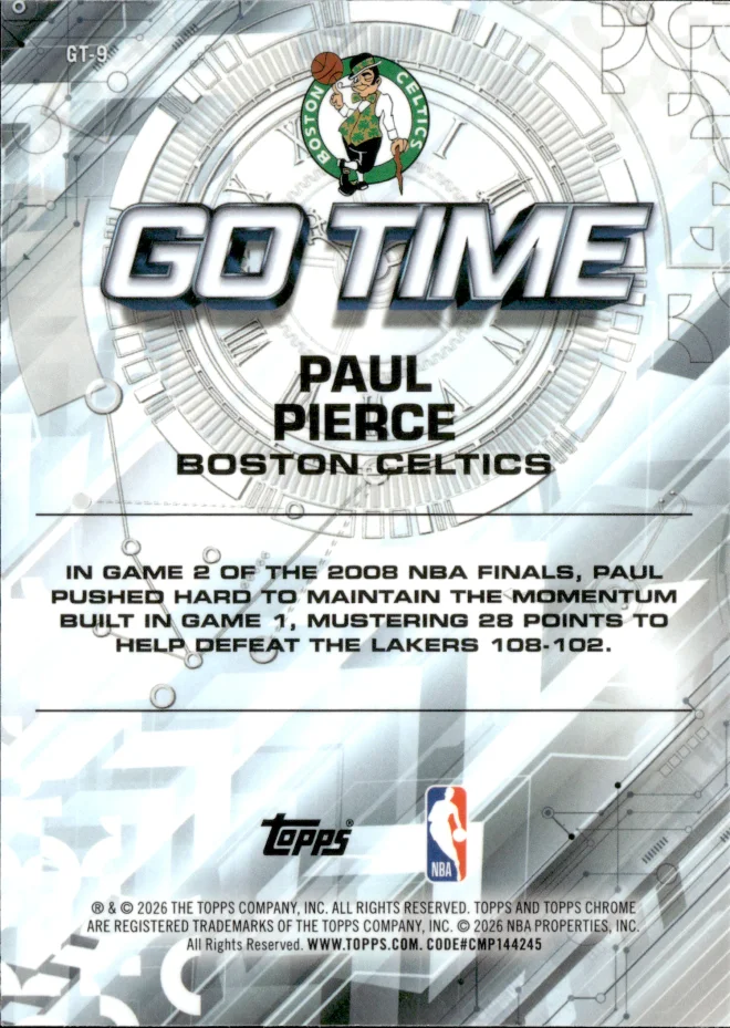 Paul Pierce card back
