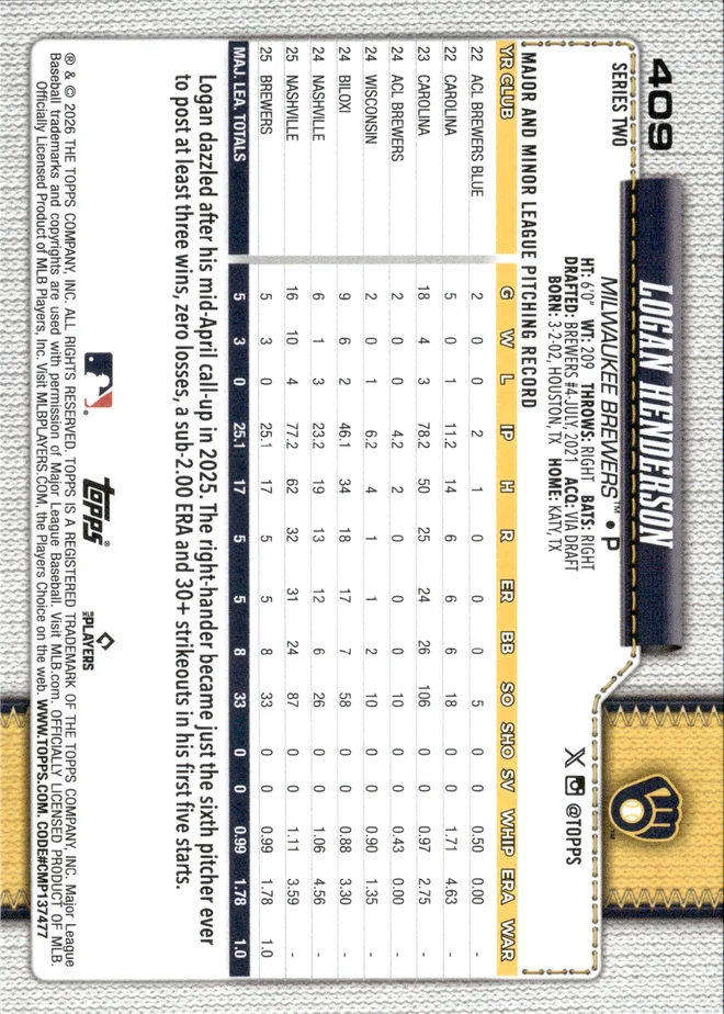 Logan Henderson card back