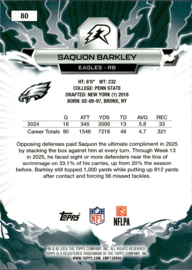 Saquon Barkley card back