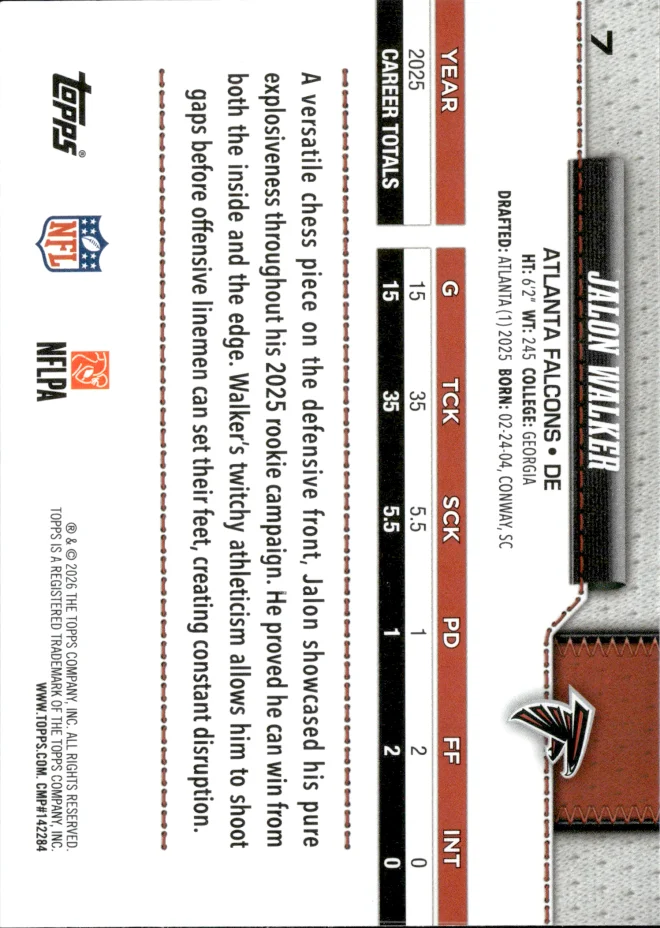 Jalon Walker card back