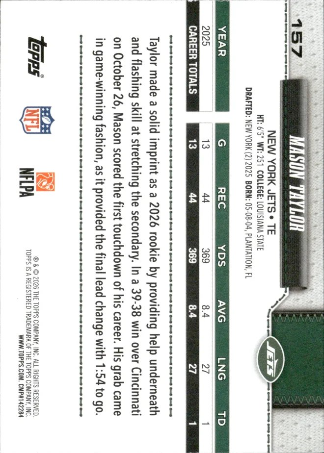 Mason Taylor card back