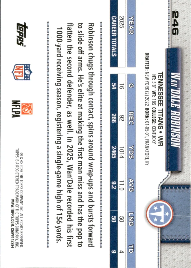 Wan'Dale Robinson card back