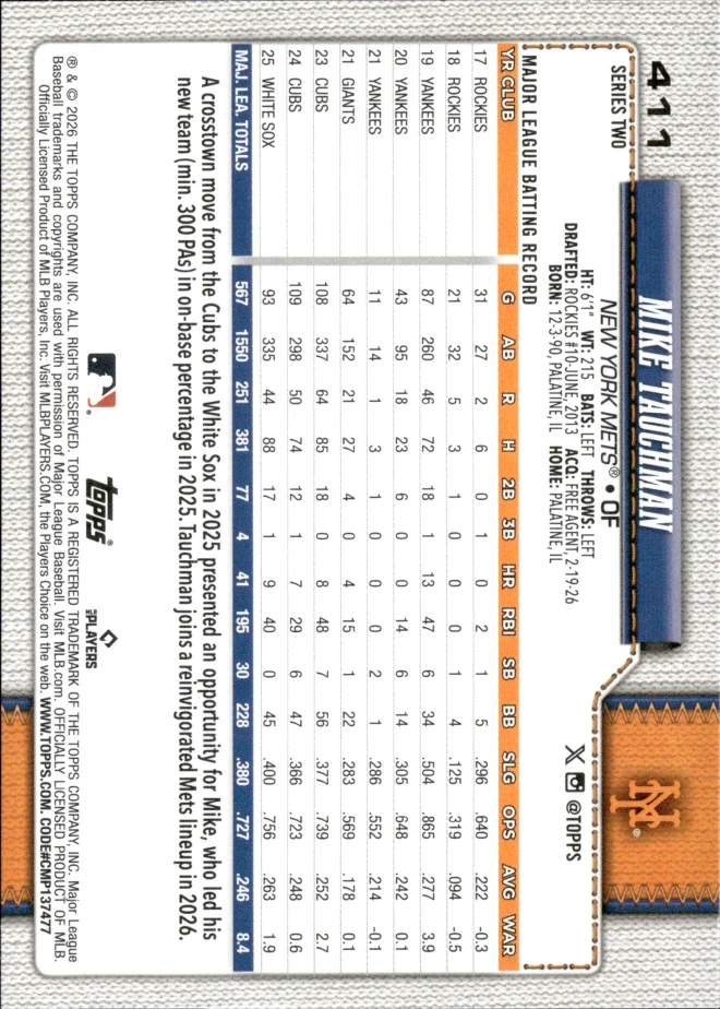 Mike Tauchman card back
