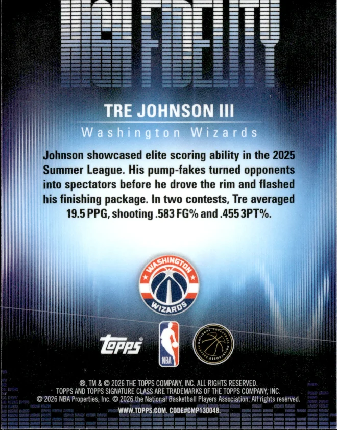 Tre Johnson III card back