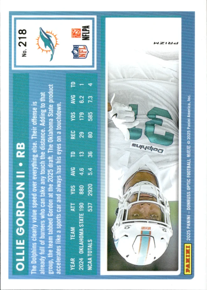 Ollie Gordon II card back