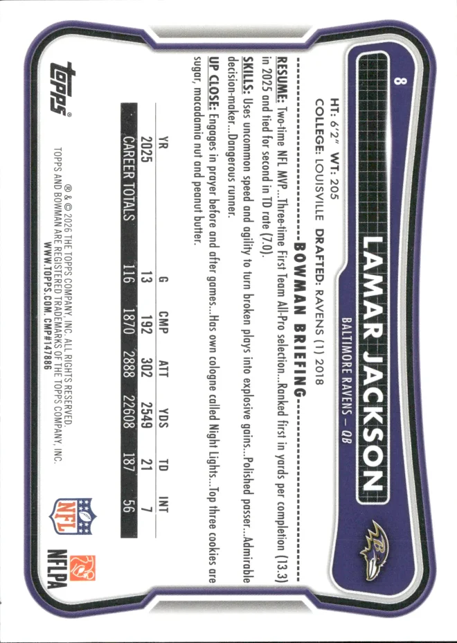 Lamar Jackson card back