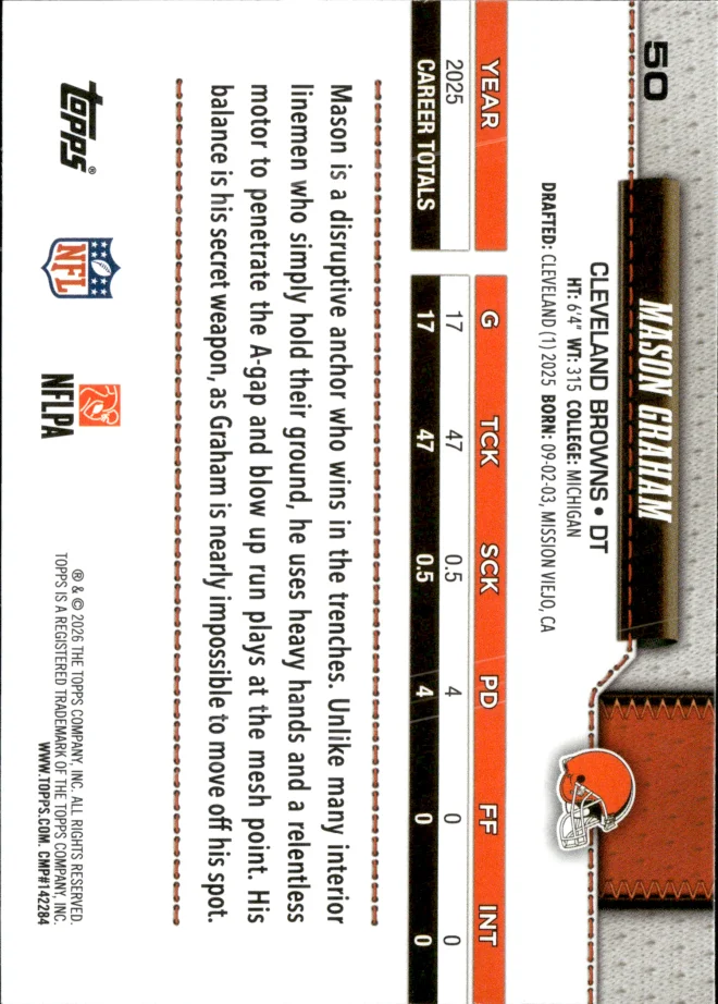 Mason Graham card back