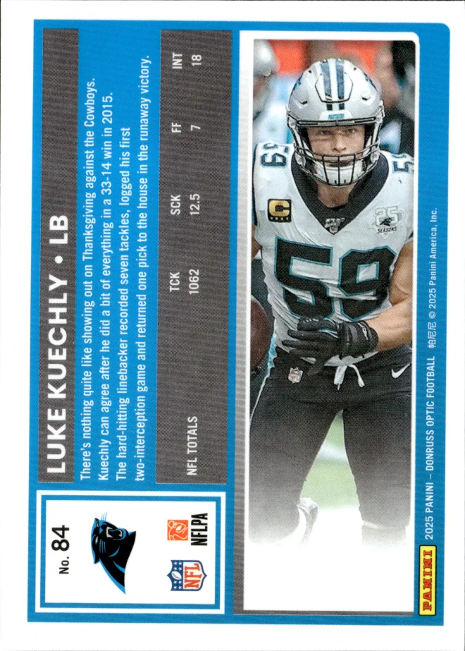 Luke Kuechly card back