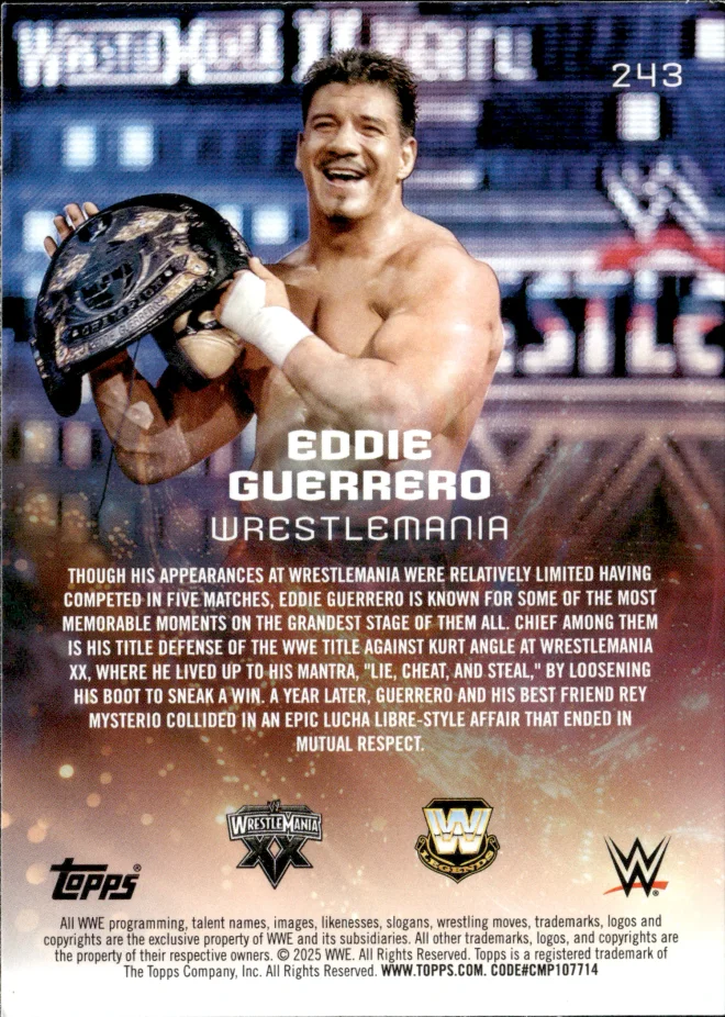 Eddie Guerrero card back