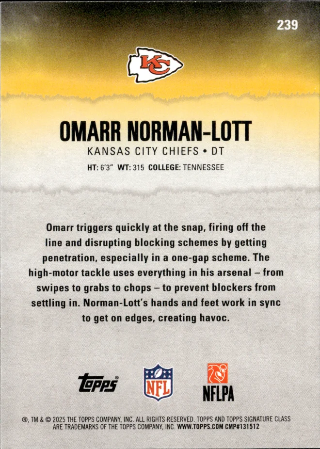 Omarr Norman-Lott card back