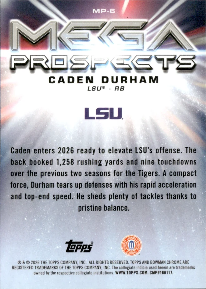 Caden Durham card back