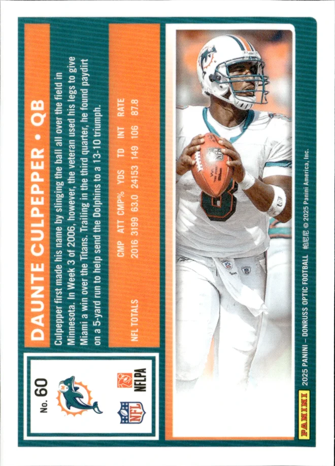 Daunte Culpepper card back