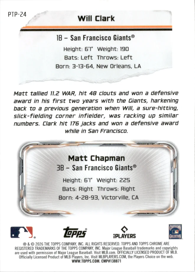 Will Clark / Matt Chapman card back