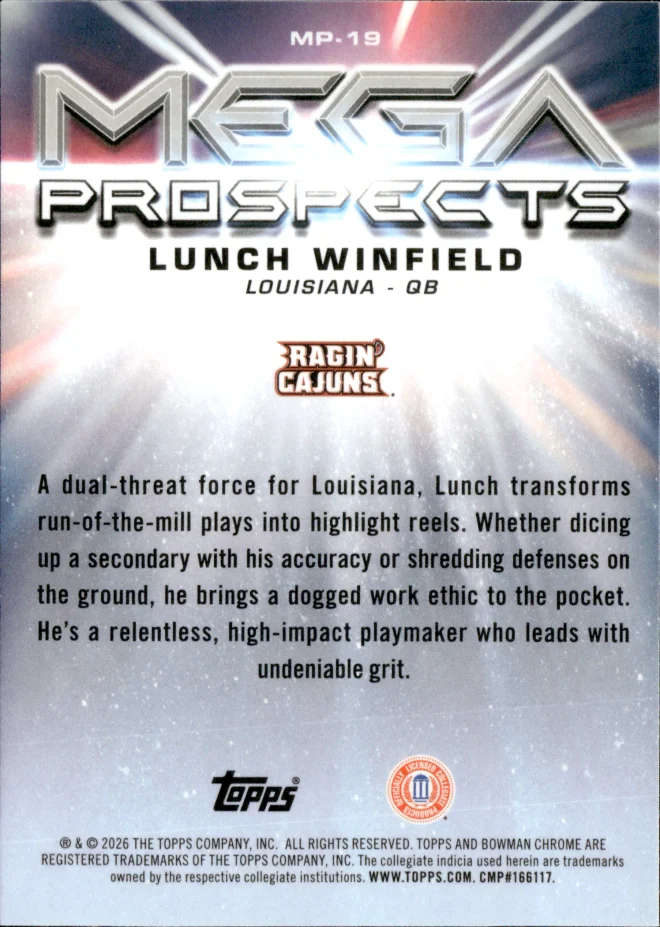 Lunch Winfield card back