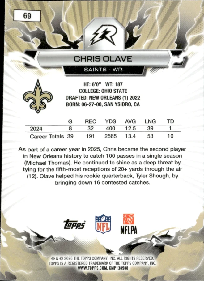 Chris Olave card back