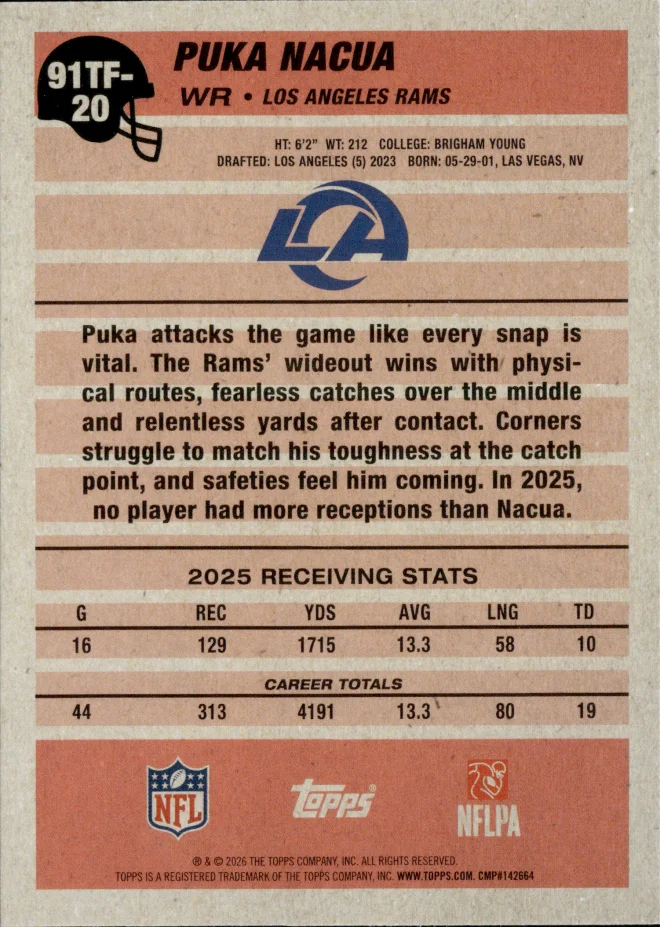 Puka Nacua card back