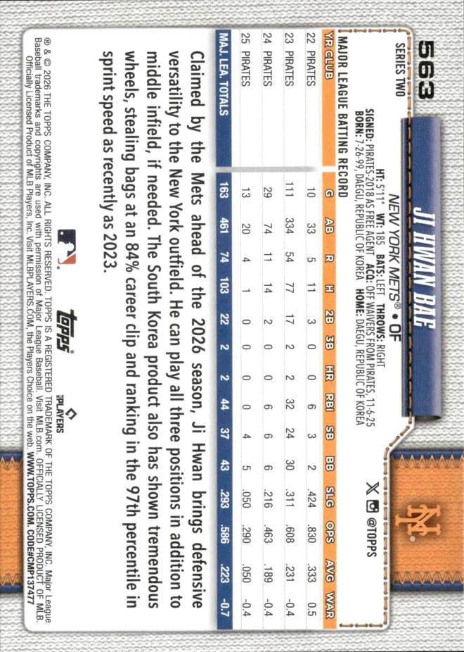 Ji Hwan Bae card back