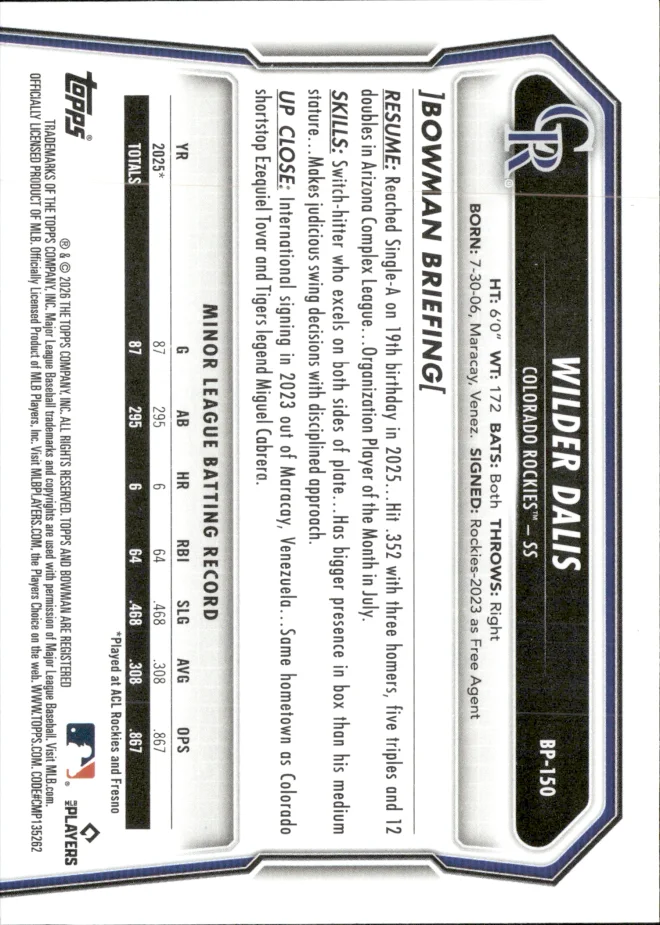 Wilder Dalis card back
