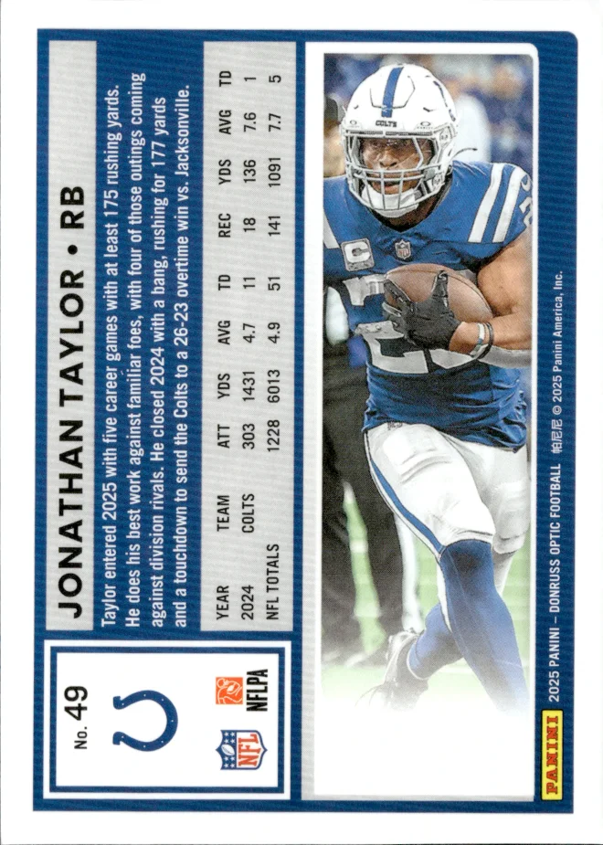 Jonathan Taylor card back