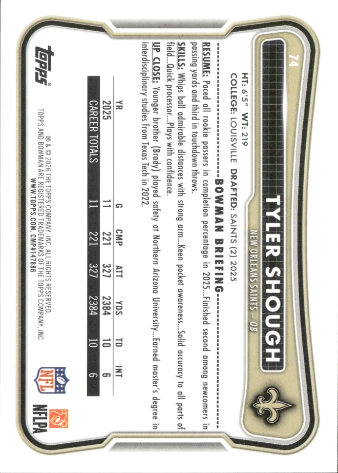 Tyler Shough card back
