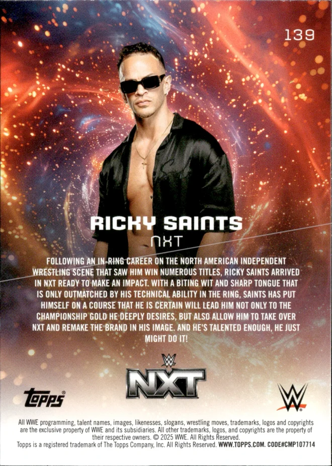 Ricky Saints card back