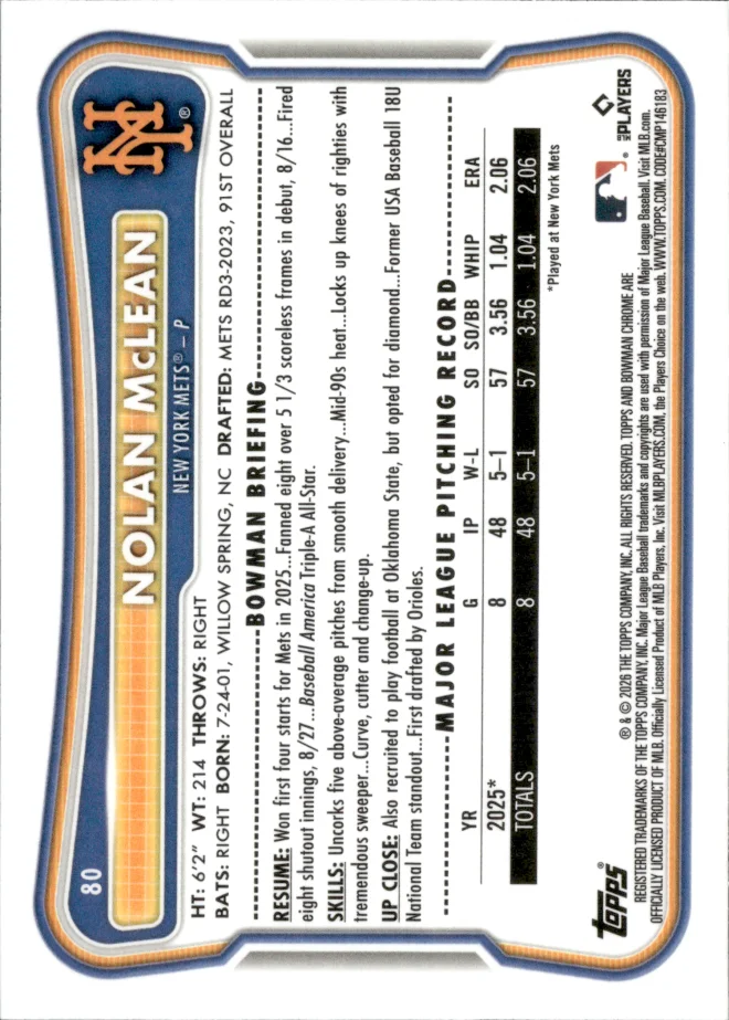 Nolan McLean card back