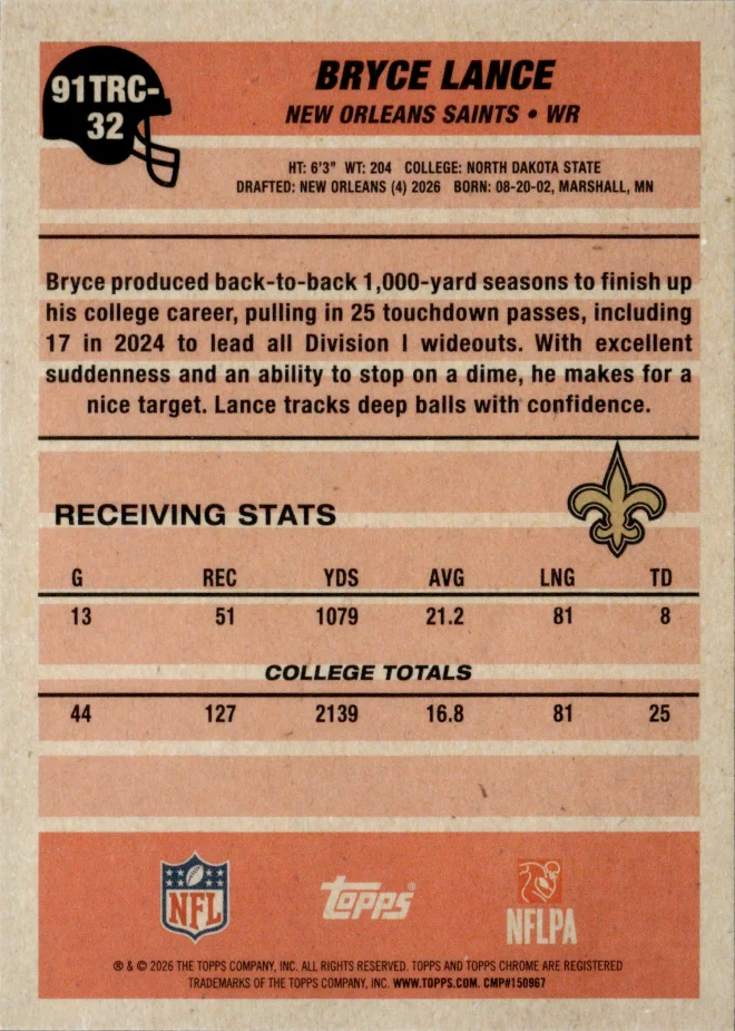Bryce Lance card back