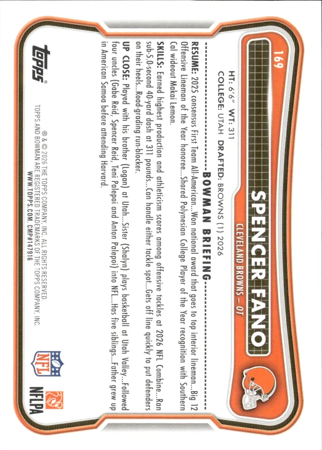 Spencer Fano card back