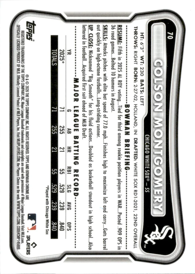 Colson Montgomery card back