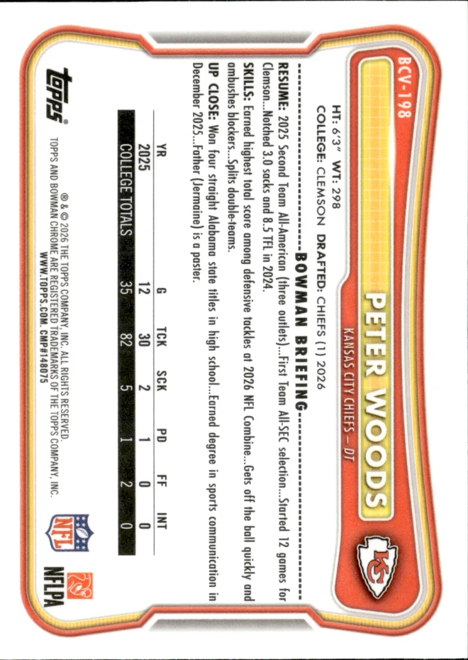 Peter Woods card back