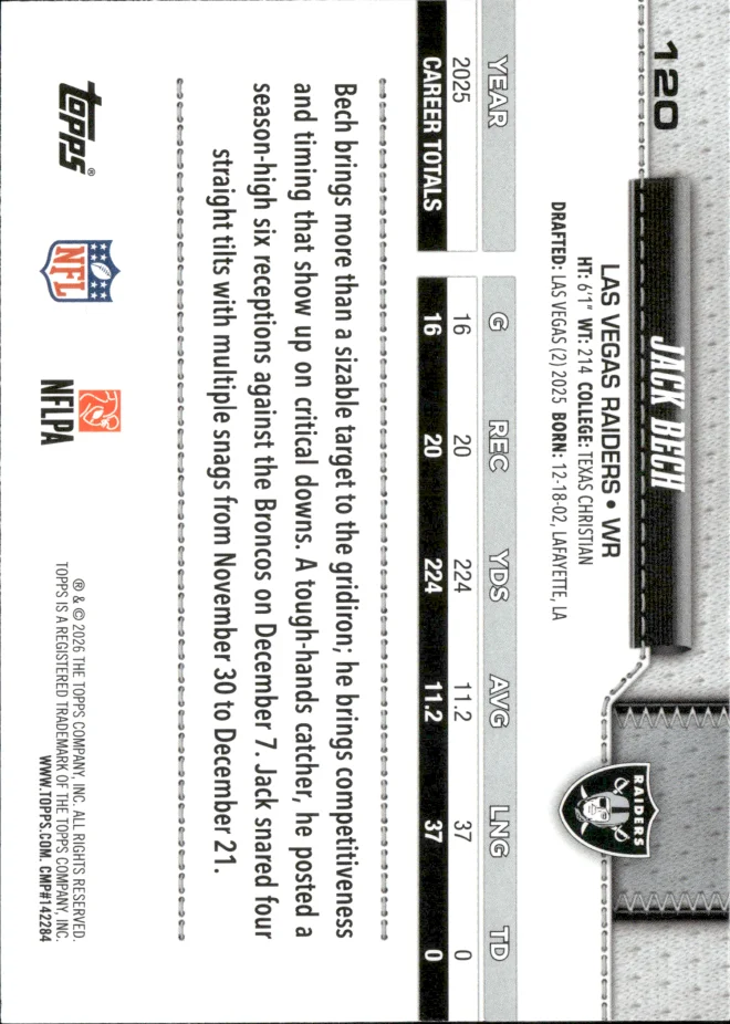 Jack Bech card back