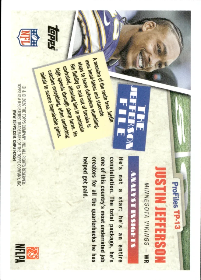 Justin Jefferson card back
