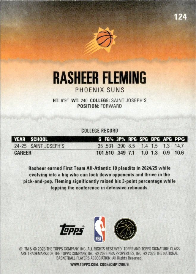Rasheer Fleming card back