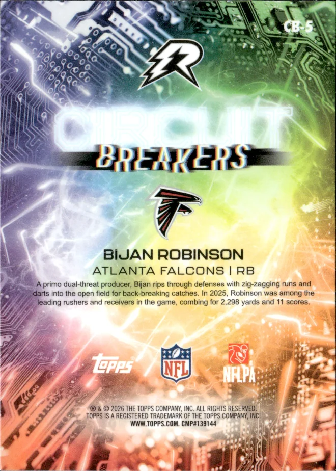 Bijan Robinson card back