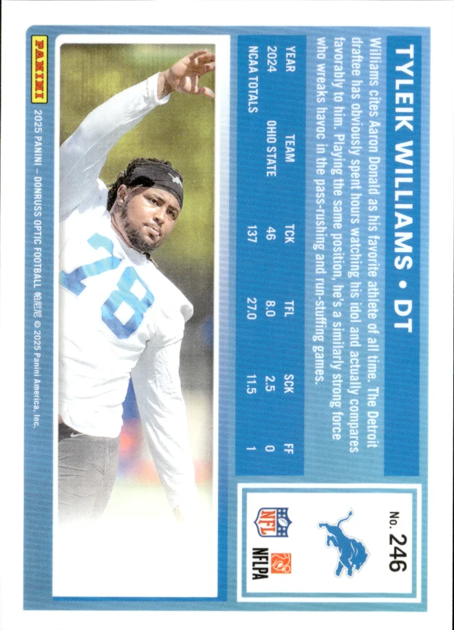 Tyleik Williams card back