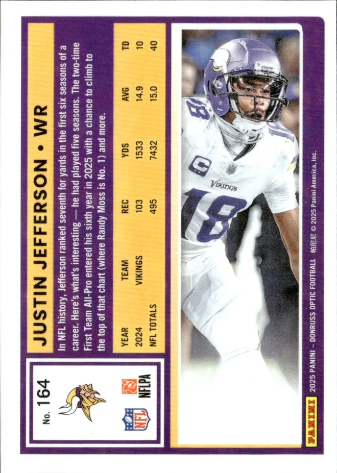 Justin Jefferson card back